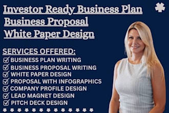 white paper business proposal with infographics design