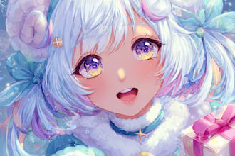 draw anime chibi character art for design character, fanart, kawaii
