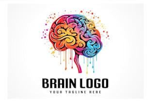 design a professional brain logo for tech, science, or medical brand