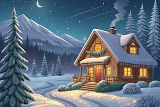 create a beautiful chritsmas illustration for you