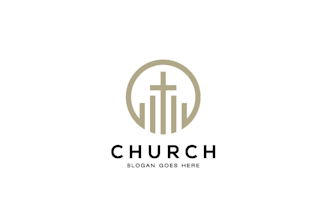 make modern ministry religious christian or church logo design