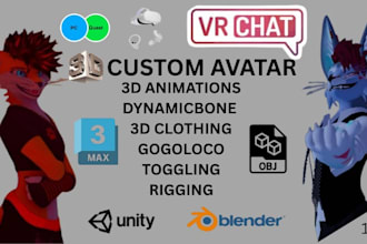 create custom vrchat model, 3d furry avatar, vtuber avatar