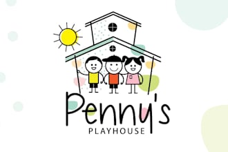design delightful childcare logo with playhouse