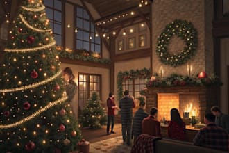 draw any christmas illustration in my style