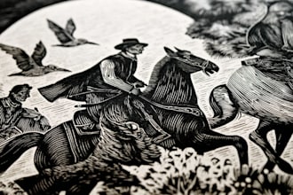 create stunning linocut or woodcut style illustrations
