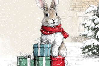 illustration christmas book , holiday funny cartoon