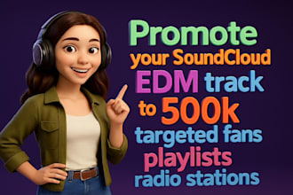 promote your soundcloud edm track to 500k targeted fans playlists radio stations