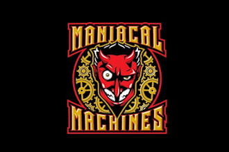 design modern automotive maniacal machines logo