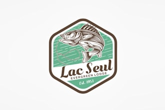 design elegant hunting and fishing lodge logo