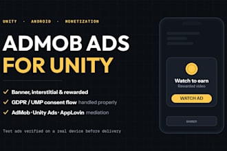 integrate admob banner interstitial and rewarded ads in unity