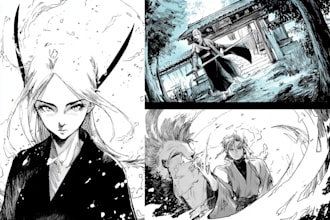 draw manga art or comic page illustration