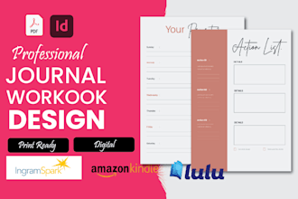 design journal, fillable workbook worksheet, planner notebook, amazon calendar