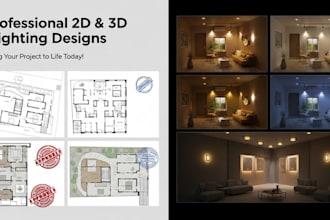 design professional 2d and 3d lighting plans for your building project