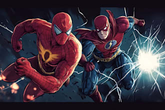 draw you dc or marvel style comic book and superhero