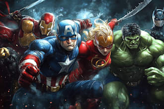 create an amazing superhero or fantasy comic illustration