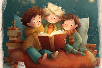 design christmas children story book illustration kids book children book cover