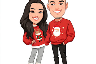 draw christmas cartoon caricature