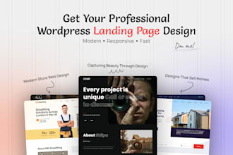 design awesome landing page, single page website with elementor wordpress expert