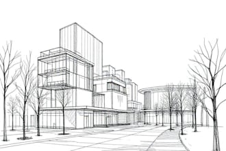 hand draw architecture and urban design sketches
