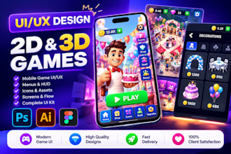 do game ui ux design for mobile game ui ux and PC game ui ux