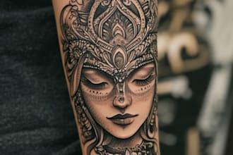 create a beautiful watercolor flowers tattoo design for you