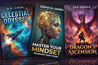 design a professional book cover, paperback, ebook hardcover and dust jacket