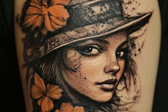 high end linework tattoo design for you