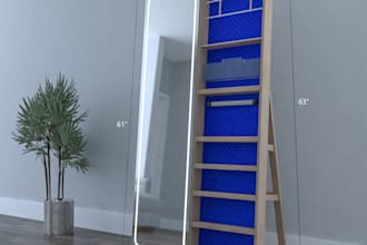 custom rotating mirror jewelry cabinet 3d modeling and render