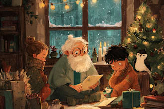 draw unique christmas illustration