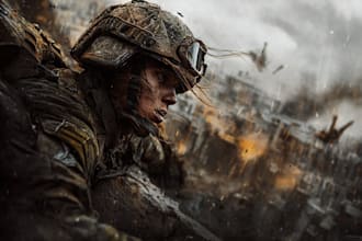 do military character design or military themed illustration