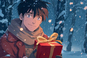 draw anime art illustration, fanart and character design for christmas gift