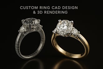 do custom ring cad design and photoreal 3d rendering