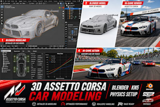 model 3d assetto corsa car in blender, ks editor for physics setup, kn5 file