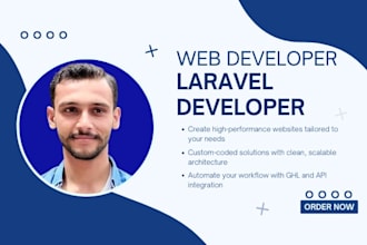 build a custom website from scratch using laravel and core js
