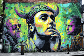 design canvas wall art in graffiti and street art style