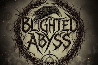 design a filthy blackened thrash metal logo for your band