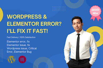 fix elementor error, wordpress critical error, and bugs fast