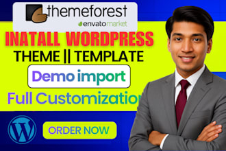 install themeforest wordpress theme, import demo and full customisation