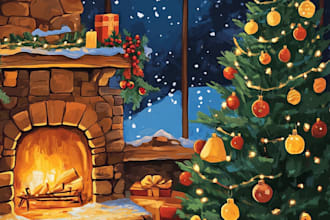 draw cute cozy christmas and holiday illustrations