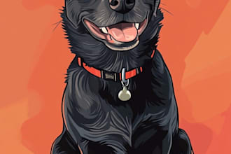 create a disney pets portrait illustration in disney style