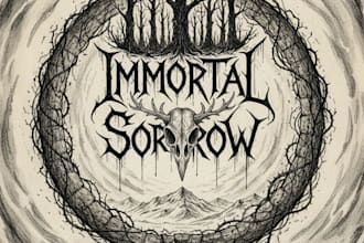 hand draw an atmospheric black metal logo for your band
