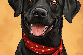 draw disney pets portrait illustration in disney