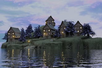 create stunning 3d environments and game ready assets for you