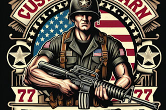 design high quality military mascot logo with t shirt design