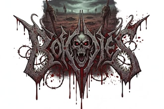 design a brutal gore metal logo for your band