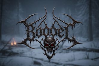 design a raw primitive black metal logo for your band