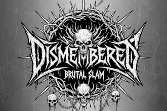 design a heavy brutal slam metal logo for your band
