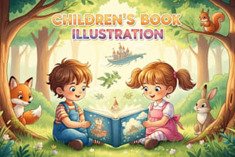 illustrate children story book illustration, children story, book illustration