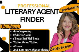 find active literary agents for your children book, memoir, fiction book, ebooks