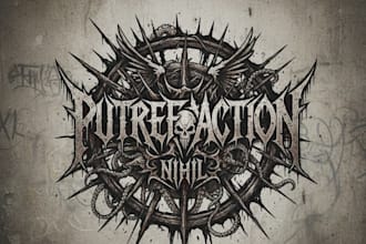 design a grindcore inspired death metal logo for your band